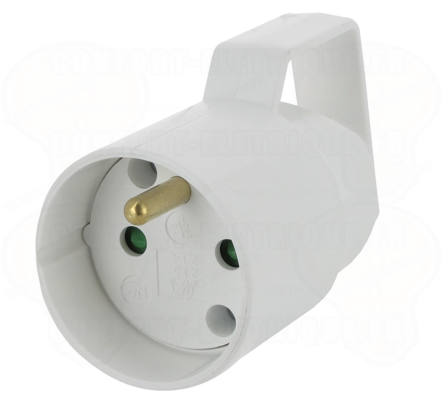 Fiche femelle 16A 2P+T en plastique avec anneau extraction b..