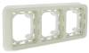 Plaque d encastrement Plexo 3 postes horizontal blanc (composabl