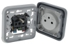 Prise de courant 2P+T Plexo complet encastr� gris
