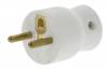 Fiche male 16A 2P+T en plastique couleur blanc