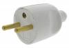 Fiche male 16A 2P+T en plastique couleur blanc
