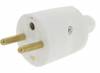 Fiche male 16A 2P+T en plastique couleur blanc