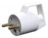 Fiche male 16A 2P+T en plastique avec anneau d'extraction blanc