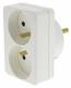 Adaptateur 2P+T - 2 fiches 16A sur prise 20A
