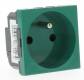 Prise de courant 2P+T Legrand Mosaic Vert antimicrobien