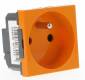 Prise de courant 2P+T Legrand Mosaic Orange antimicrobien