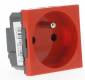 Prise de courant 2P+T Legrand Mosaic Rouge antimicrobien