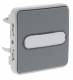 Bouton poussoir porte �tiquette lumineux NO NF Plexo gris