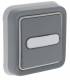 Bouton poussoir porte �tiquette Plexo lumineux NO NF gris comple
