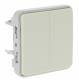 Bouton poussoir double Plexo blanc (composable)