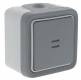 Bouton poussoir lumineux Plexo gris complet