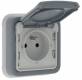 Prise de courant 2P+T Plexo complet encastr� gris