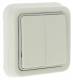 Va et vient double Plexo blanc encastre complet