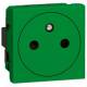 Prise de courant 2P+T � puits Vert Legrand Mosaic antimicrobien
