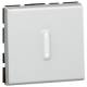 Bouton poussoir � voyant 2 modules aluminium Legrand Mosaic