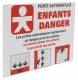 Panneau ENFANTS DANGER pour porte et portail automatique