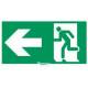 Etiquette Sortie de secours porte � gauche pour BAES