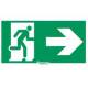 Etiquette sortie de secours porte � droite pour BAES