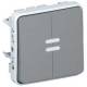 Bouton poussoir double lumineux Plexo gris (composable)
