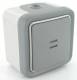 Bouton poussoir Plexo � voyant complet gris