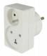 Adaptateur 2P+T - 1 fiche 16A et 1 fiche 20A sur prise 32A