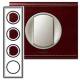 Plaque C�liane 4 postes Cuir lie de vin