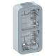 Boitier Plexo saillie 2 postes vertical blanc (composable)