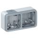 Boitier Plexo saillie 2 postes horizontal blanc (composable)