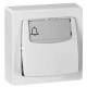 Bouton poussoir porte �tiquette saillie complet blanc