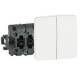 Bouton poussoir double saillie composable blanc