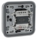 Bouton poussoir porte �tiquette Plexo lumineux NO NF gris comple