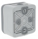 Bouton poussoir Plexo gris complet