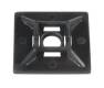 Embase adh�sive ou � visser 28 x 28 mm noir