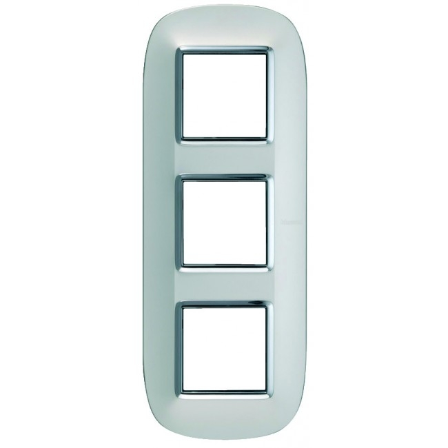 Bticino Axolute Plate 2 Modules Aluminium Brossé HA4802XC