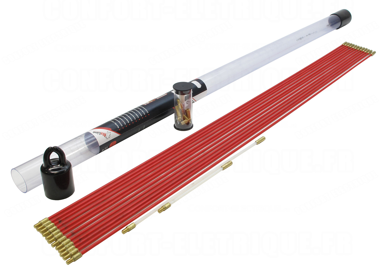 .Kit baguette tire fils 12 mètres diam. 5mm en fibre de verr..