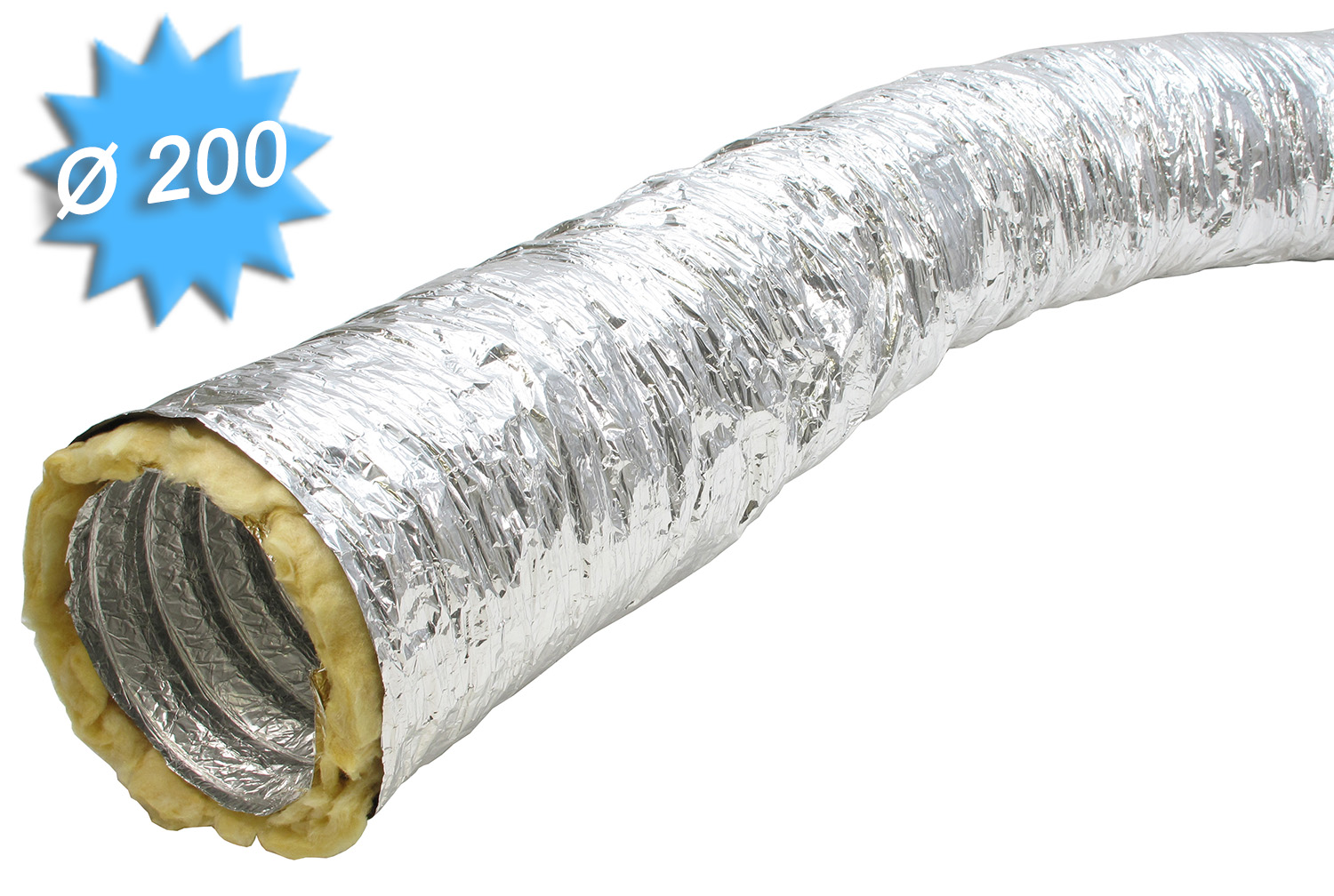 GAINE SOUPLE ALUMINIUM ISOLE GSI200 D200MM LONGUEUR 10M UNELVENT 820600S/&P Franc