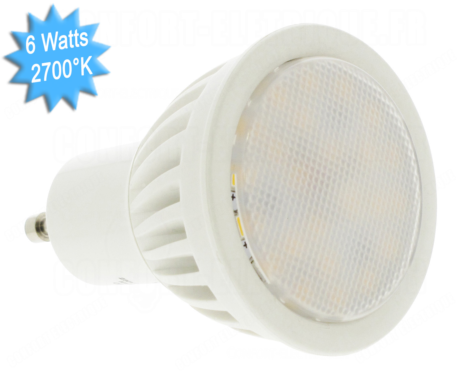 Lampe à LED VisionEL GU10 6 Watts 2700K 230 Volts céramique..
