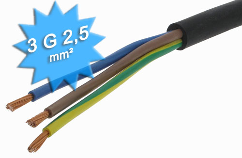 Câble HO7RNF 3G2,5mm² souple - Vente au mètre ou à la couronne