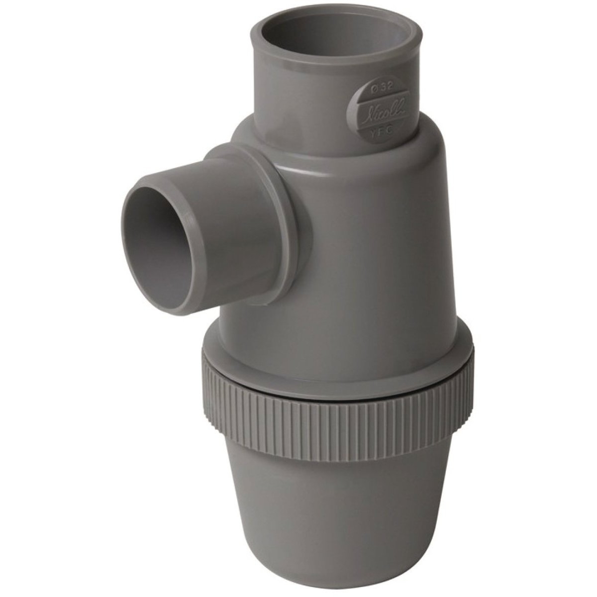 Siphon De Lavabo à Coller - Entrée Verticale Diamètre 50 Mm - PVC Gris - Nicoll YJC