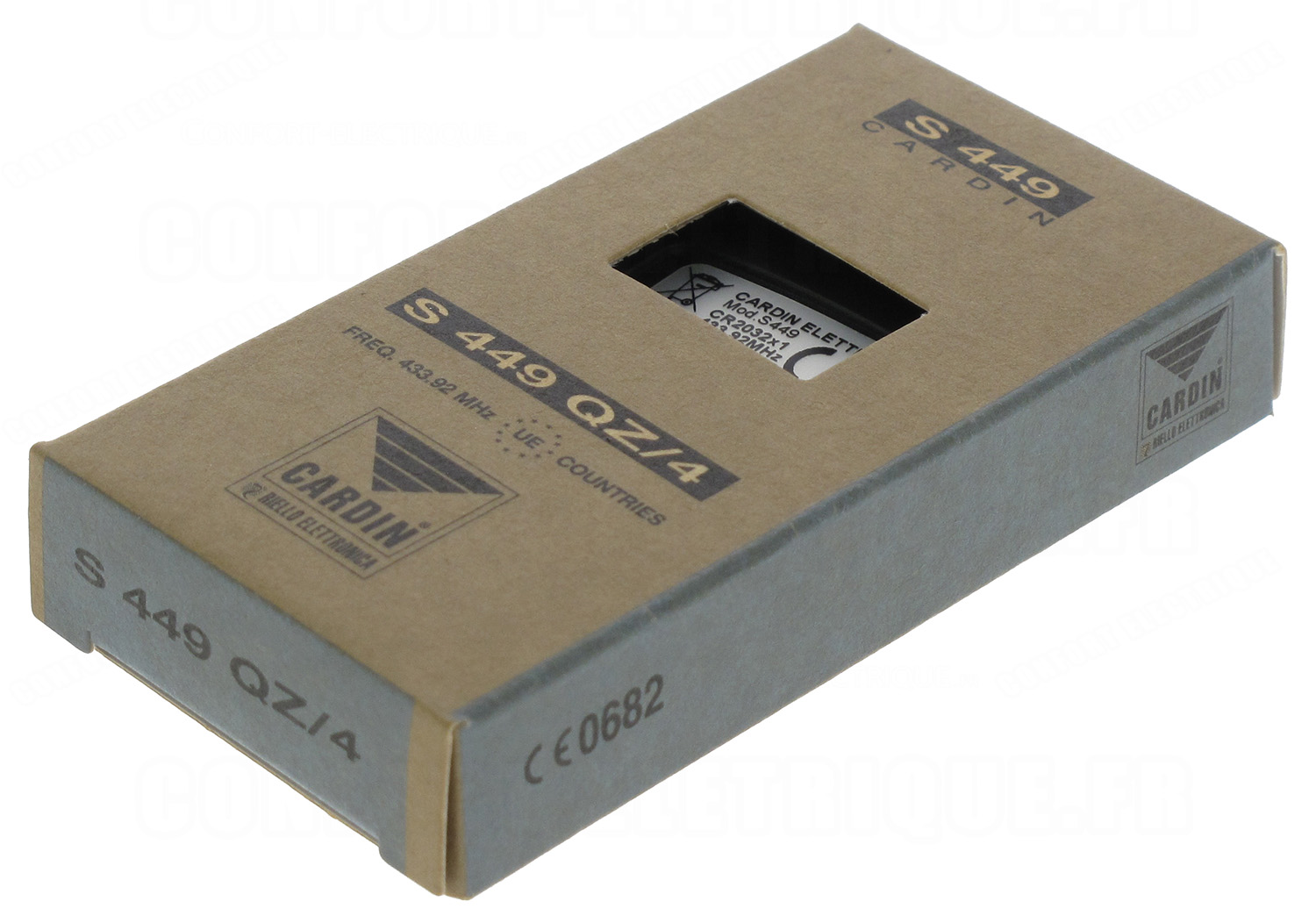 Lot De 2 Télécommandes Portail 433.92 MHz - 4 Canaux Rolling Code - Compatible Cardin S449 QZ/4, TXQ4494P0