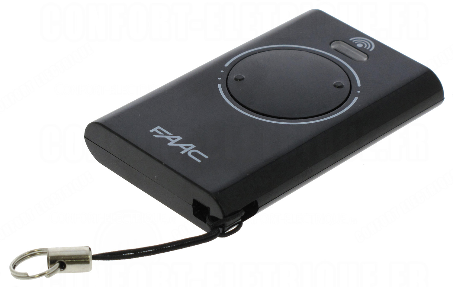 Télécommande FAAC XT2 868SLH Noir - 868 MHz, 2 Boutons, Programmation Auto-apprentissage - Pile CR2032 Incluse