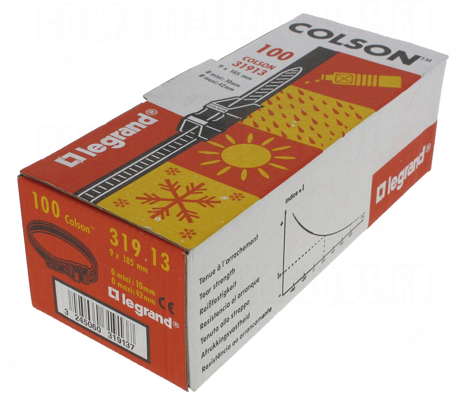 Lot de 20 colliers Colson 9X185mm Legrand 31913 Lot de 20 colliers Colson 9X185mm Legrand 31913