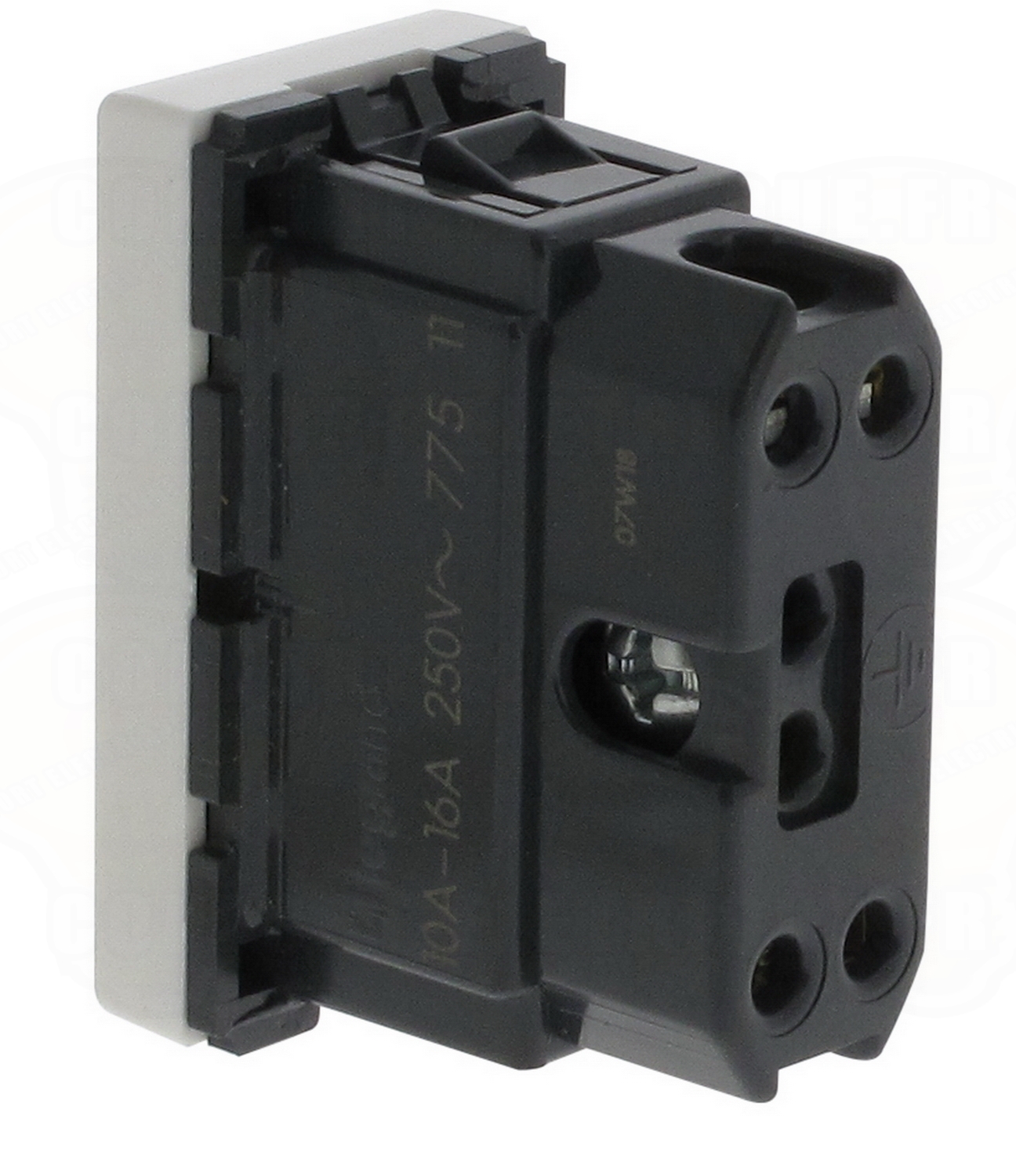 Prise Italien 2P T 16A Double-étape P17/11 Noir