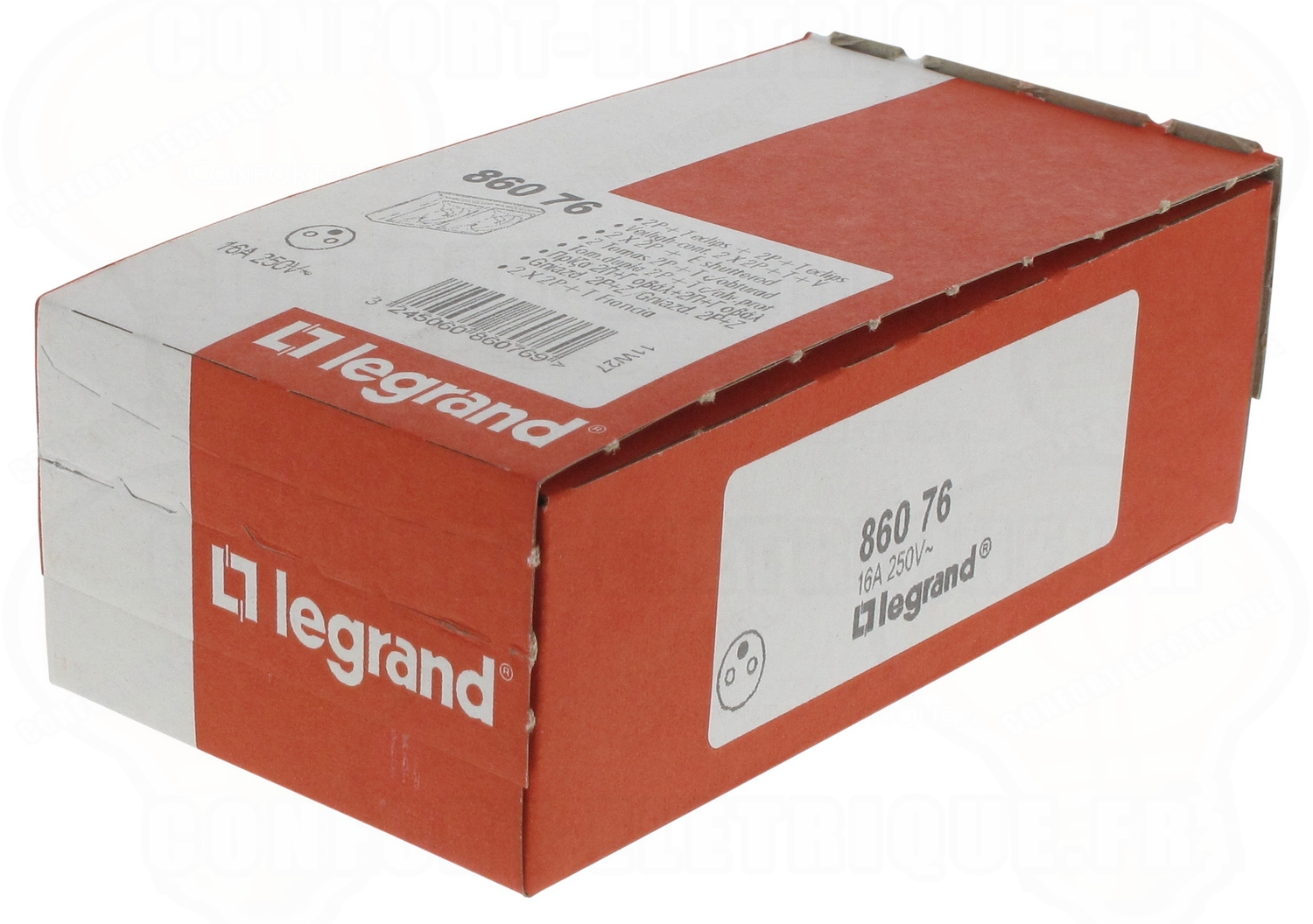Legrand 86076  Double Prise 2P+T Saillie (non précâblée)