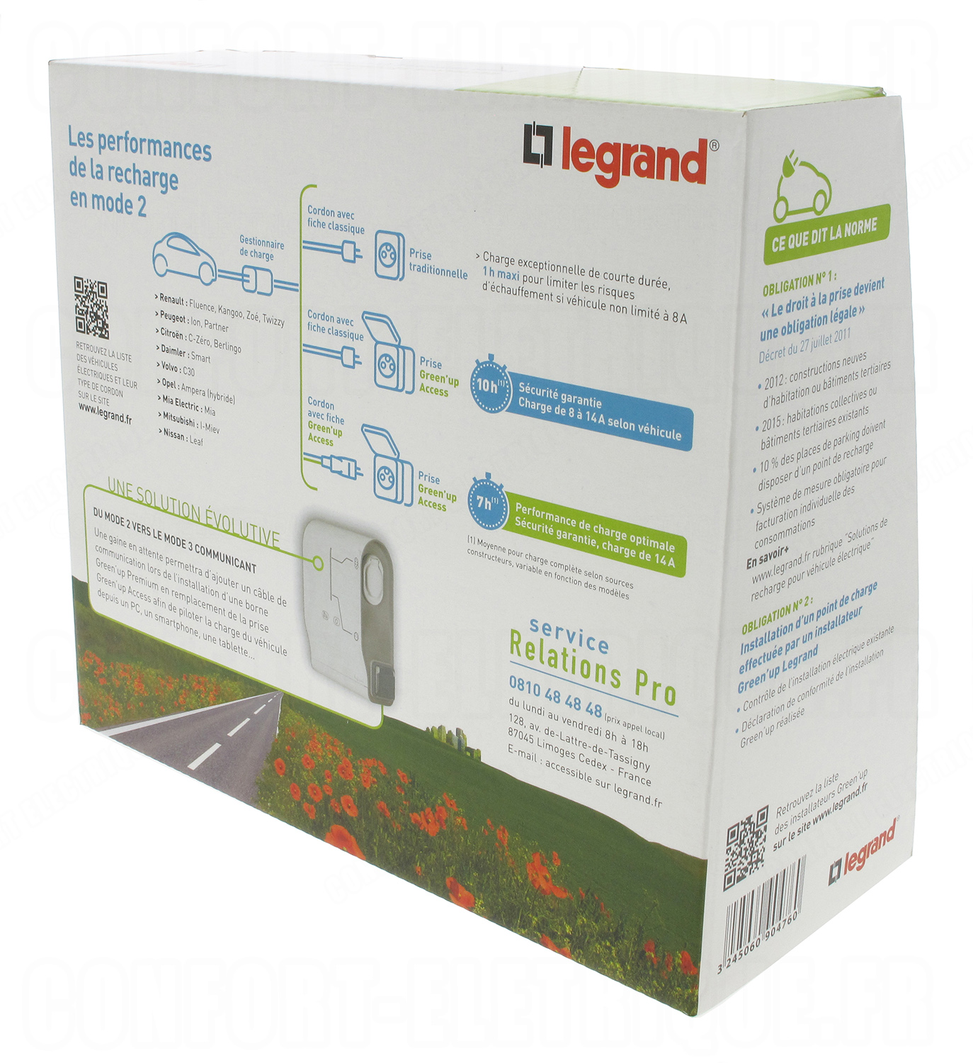 Pack LEGRAND Prise Green up - 090471 + Disjoncteur différentiel 410754 -  WATTSC