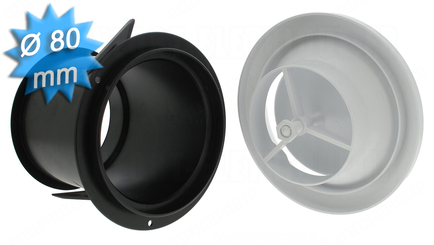 Bouche Métallique Réglable 60 M3/h Obturateur Réglable Manchette D 80