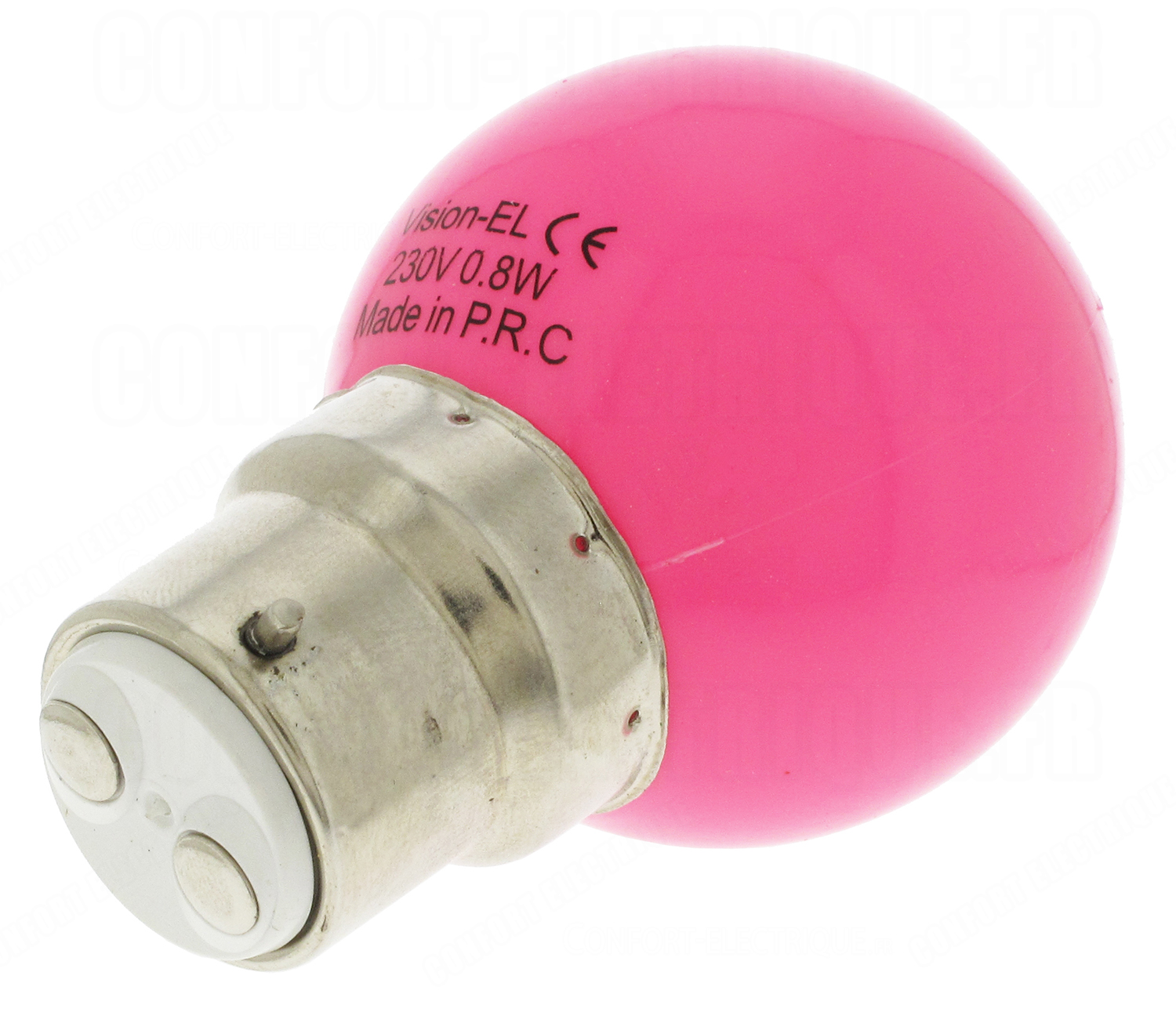 Ampoule à LED B22 0.8W 230 Volts Rose 1,87€