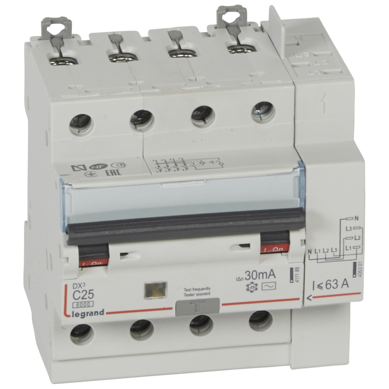 Disjoncteur Différentiel 25A 30mA Type AC - Courbe C, 1P+N, 6kA - Protection Fuites Terre, Surcharges - Pour Circuits Prises, éclairage