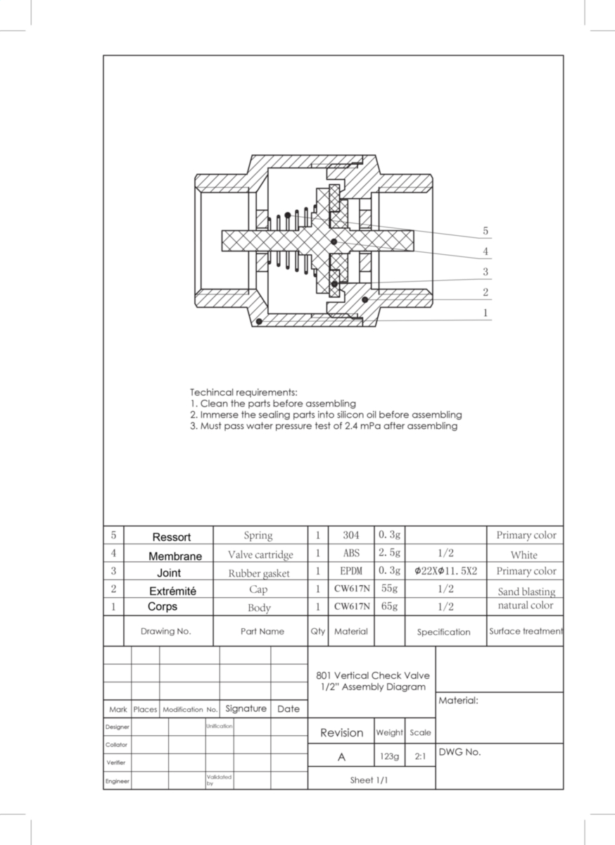 Clapet anti-retour - Diamètre 15 x 21 mm - Altech 1366-12 - ..