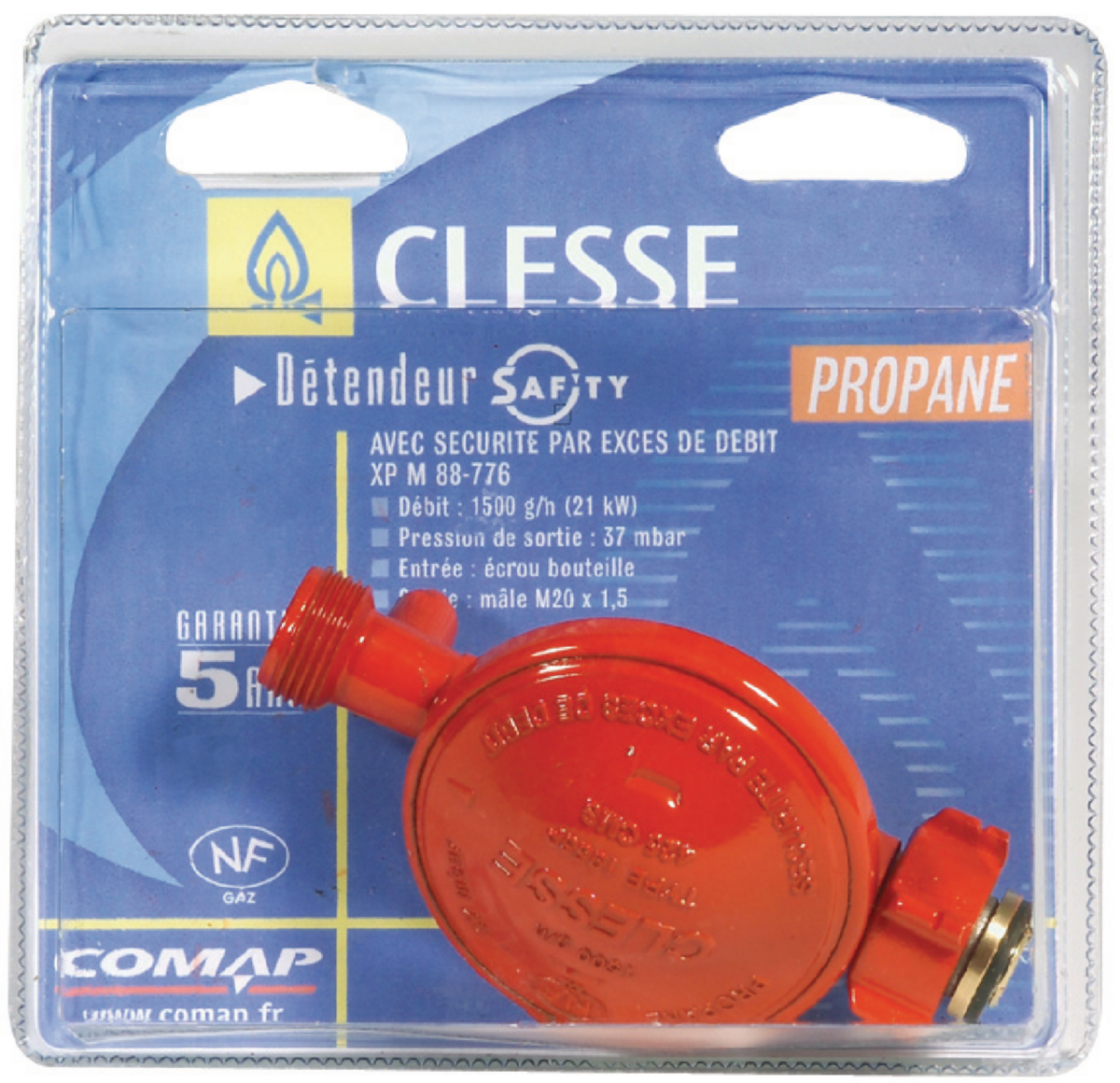 Détendeur Clesse Gaz Butane à sécurité gaz butane - 29 mbar - M 20 x 150 mm